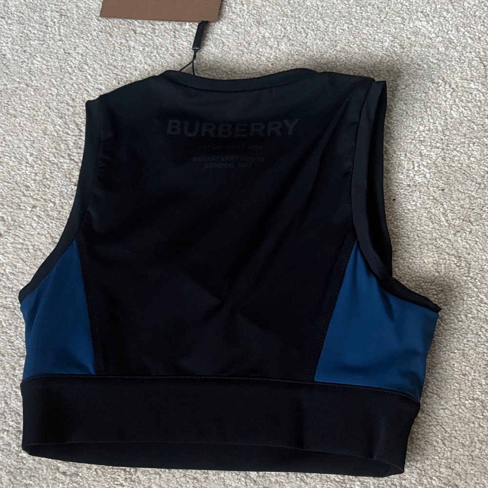 Burberry Black and Blue crop top / sports bra